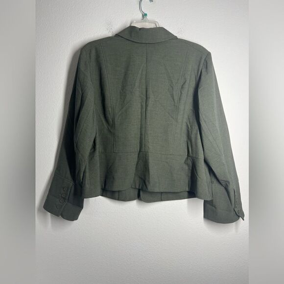 Lane Bryant Olive Green Button Front Light Jacket Womens Plus Sz 26 EUC - Picture 2 of 14